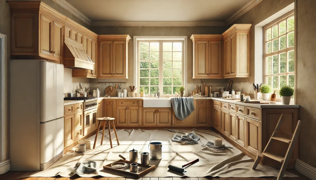 prepping kitchen cabinets for painting