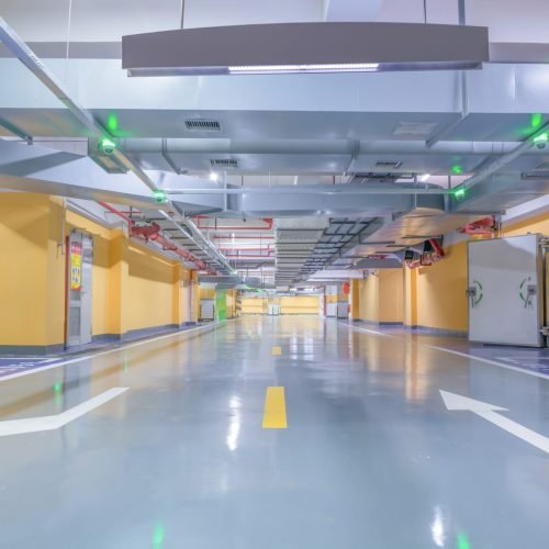 Parking garage underground interior Parking garage underground interior